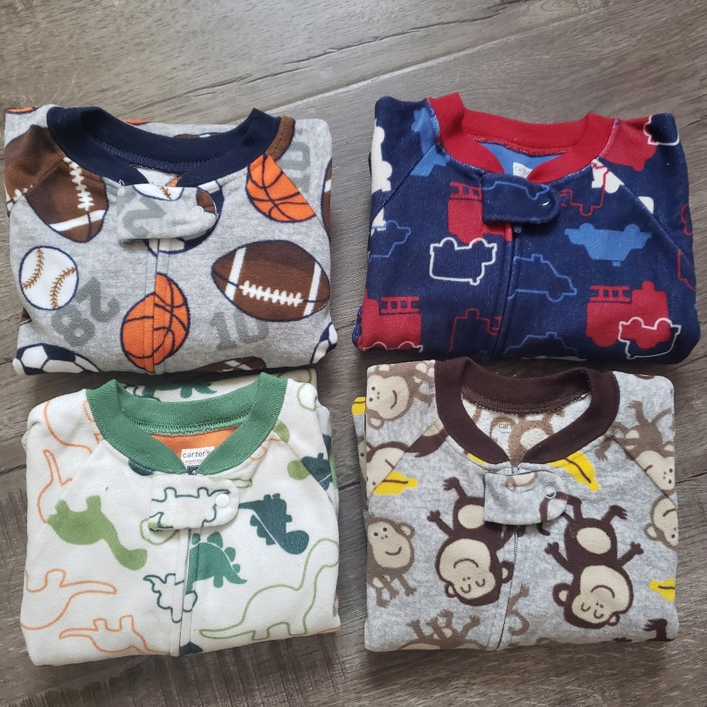 boys 4 Carters pajama sleepers bundle 12months